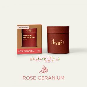 HYGR NATURAL DEODORANT ROSE GERANIUM (REFILL) 40G